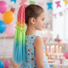 Similar Bn ve Düz Salaş Örgülü Simli Lastikli At Kuyruğu / ACM05