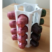 Beyaz Çok Amaçlı Kapsül Kahve Tutucu Dekoratif Stand