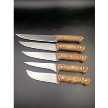 Yatağan 5li Verzalit Saplı Kurban Seti Ekmek Sebze Meyve Soğan Et Şef Bıçağı Kasap