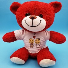 Similar Gelin Damat Çift Baskılı Tişörtü Kırmızı Ayı