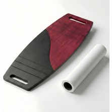 Wood Stone Art Siyah/kırmızı Denge Tahtası Balance Roller Board Sörf Eğitim Tahtası Kaykay Eğitim Tahtası