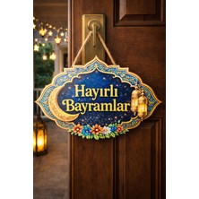 Okavango 31-19 cm Hoş Geldin Ramazan Dekorlu Ahşap Kapı Süsü, Ramazan Süsleri Ramazan Hediyem