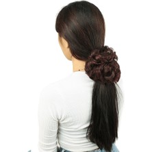 Similar Yoğun Lı Lastikli Topuz Toka / Koyu Kızıl