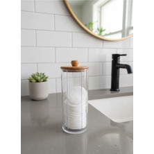 Şeffaf Ahşap Kapaklı Disk Organizer Beyaz Şık ve Fonksiyonel