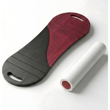 Wood Stone Art Siyah/kırmızı Denge Tahtası – Sörf Eğitim Tahtası – Kaykay Eğitim Tahtası – Balance Board – Roller Board