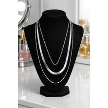 Nati Co Zarif Dekolte Uyumlu 3’lü Çelik Kolye