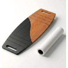 Wood Stone Art Siyah/kahve Denge Tahtası Balance Roller Board Sörf Eğitim Tahtası Kaykay Eğitim Tahtası