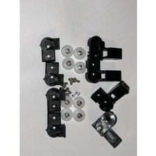 Banaks Duşakabin 1 Sabit 2 Kayar Siyah Tekerlek 8 Li Set  Vidalı