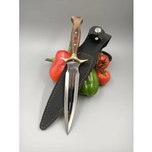 Yatağan Kukri Modeli Av Ve Kamp Bıçağı İsim Yazdırılabilir Deri Kılıf Hediyeli Ahşap Saplı Tırtıklı Komando Bıçağı