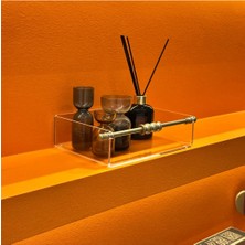 Melor Design Pleksi Organizer Düzenleyici Mat Gold Kulp