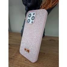 Epro iPhone 15 Pro Max Uyumlu Simli Taşlı Işıltılı Kamera Koruma Çıkıntılı Içi Kadife Şık Lüks Kılıf