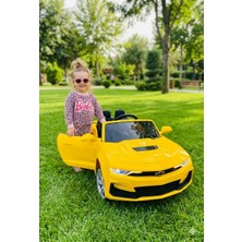 Camaro Akülü Araba (Isme Özel Plaka Hediyeli) Sarı 12 Volt Uzaktan Kumandalı
