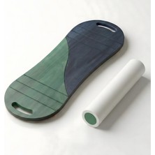 Wood Stone Art Yeşil/lacivert Denge Tahtası – Sörf Eğitim Tahtası – Kaykay Eğitim Tahtası – Balance Board – Roller Board