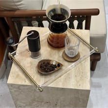 Melor Design Pleksi Boru Mat Gołd Tępsi 4-6 Kişilik Çay/kahve/nişan/söz