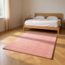 Balat Halı Raschel Carpet Yıkanabilir Pembe Kesme Yolluk Anti-Statik Kaymaz Taban Yumuşak Peluş