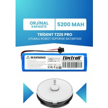 Electroll Trident T22S Pro Uyumlu Batarya (Standart Kapasite) 5200MAH Pil Robot Süpürge Bataryası