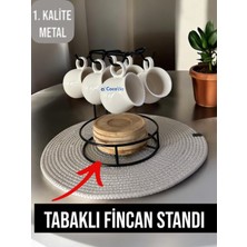 Şık 6'lı Tabaklı Fincan Askılığı, Renkli ve Pratik Dekorasyon Parçası