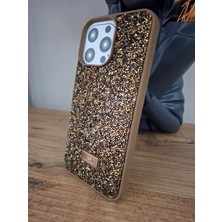 Epro iPhone 15 Pro Max Uyumlu Simli Taşlı Işıltılı Kamera Koruma Çıkıntılı Içi Kadife Şık Lüks Kılıf