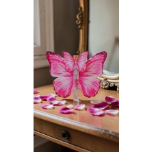 Broşürevim Özel Etiket Baskılı Pembe Kelebek Kartlı Özel Gün Kutlama Hediyelik Sprey Kapaklı Cam Kolonya