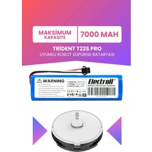 Electroll Trident T22S Pro Uyumlu Batarya (Maksimum Kapasite) 7000MAH Pil Robot Süpürge Bataryası