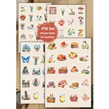 4'lü Ilkbahar Temalı Scrapbook | Ajanda | Journal Sticker Set D00028