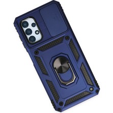 Newface Samsung Galaxy A33 5g Kılıf Pars Lens Yüzüklü Silikon - Lacivert