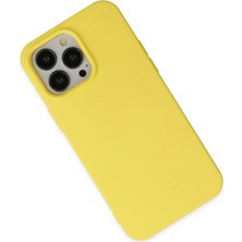 Newface Iphone 15 Pro Kılıf Nano Içi Kadife Silikon - Sarı