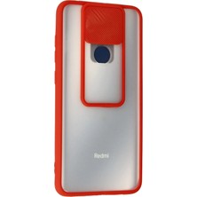 Newface Xiaomi Redmi Note 9 Kılıf Palm Buzlu Kamera Sürgülü Silikon - Kırmızı