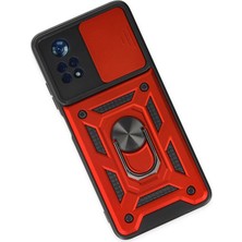 Newface Xiaomi Poco X4 Pro 5g Kılıf Pars Lens Yüzüklü Silikon - Kırmızı