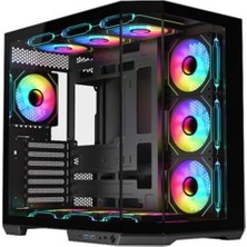 Dark Guardian Pro 4X12CM Argb LED Fanlı Usb3.0 Tempered Glass Atx Panoramik Akvaryum Oyuncu Kasası