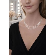 Nati Co Minimal Üç Sıra Snake Zincir Stainless Steel Kadın Kolye