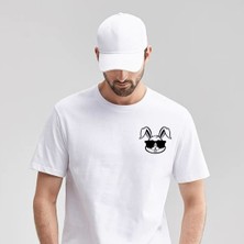 Etoile Studio Tavşan Tasarımı Önü Baskılı Oversize Kesim Bisiklet Yaka Oversize Tişört