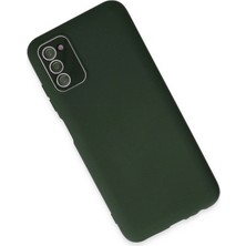 Newface Samsung Galaxy A03S Kılıf Lansman Glass Kapak - Koyu Yeşil
