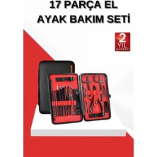 17 Parça Manikür Seti El ve Ayak Bakımı Törpü Cımbız Tırnak Temizleme