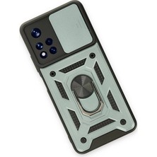 Newface Xiaomi Poco M4 Pro 5g Kılıf Pars Lens Yüzüklü Silikon - Yeşil