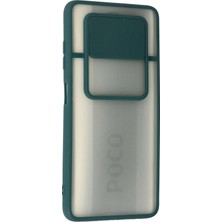 Newface Xiaomi Pocophone X3 Kılıf Palm Buzlu Kamera Sürgülü Silikon - Yeşil