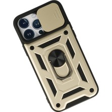 Newface Iphone 13 Pro Kılıf Pars Lens Yüzüklü Silikon - Gold