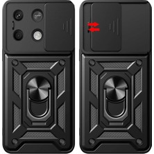 Newface Xiaomi Poco X6 Pro Kılıf Pars Lens Yüzüklü Silikon - Yeşil