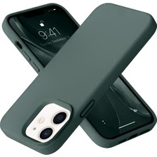 Newface Iphone 12 Kılıf Nano Içi Kadife Silikon - Koyu Yeşil