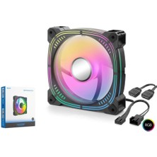 Nodar Nd2656 Kasa Fanı 3.Nesil İç Ve Dış Parıltı Argb 12Cm Siyah