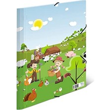 MarkEntegra Çiftlik Temalı A3 Lastikli Dosya - Renkli