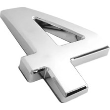 MarkEntegra Yapışkanlı Krom Renk Kapı Numarası, 50 mm - Numara 4