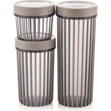 MarkEntegra 3'lü Çevir Aç Kapak Kavanoz Seti - Büyük, Orta, Küçük