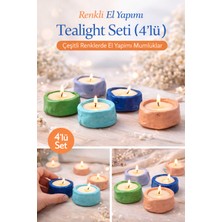 Mumline Evcikuş 4’lü El Yapımı Seramik Tealight Seti – Kokusuz – Dekoratif