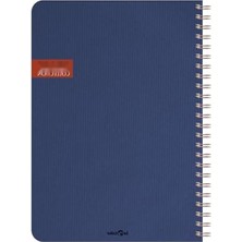 MarkEntegra Spiralli Çizgili Defter - Lacivert Renk, Ofis ve Okul Kullanımına Uygun