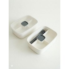 MarkEntegra 3 Bölmeli Sızdırmaz Lunch Box - Beyaz