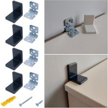 MarkEntegra 4 Adet Siyah Dekoratif Dolap Askı Elemanı - Deprem Sabitleme Seti