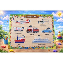 W-Design Eva Eğitici Bul Tak Puzzle Taşıtlar Montessori Zeka ve Motor Beceri Geliştirici Oyuncak