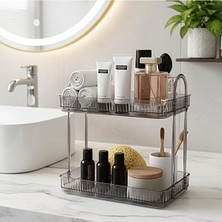 MarkEntegra Duman Gri Renkli Banyo Düzenleyici Organizer Raf