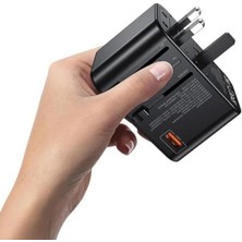 MarkEntegra Evrensel Seyahat Priz Dönüştürücü Adaptör, 25W Hızlı Şarj